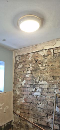 Internal wall stripped back to the original brickwork