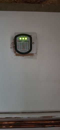 Meter fitted to a newly plastered wall