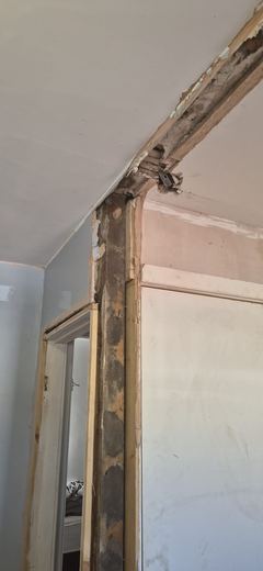 Opening framed out in new timber ready for lining