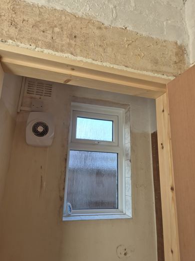 Door opening prepared and lined before the leaf goes in