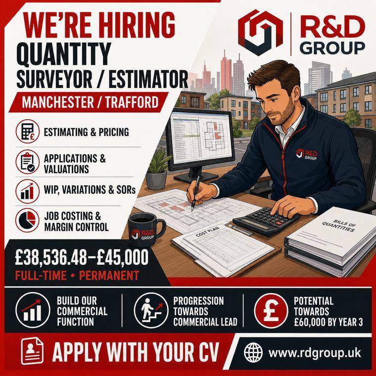 R&D Group recruitment advert: Quantity Surveyor / Estimator