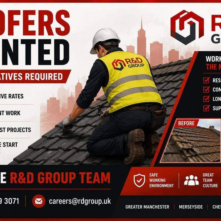 R&D Group recruitment advert: Roofers
